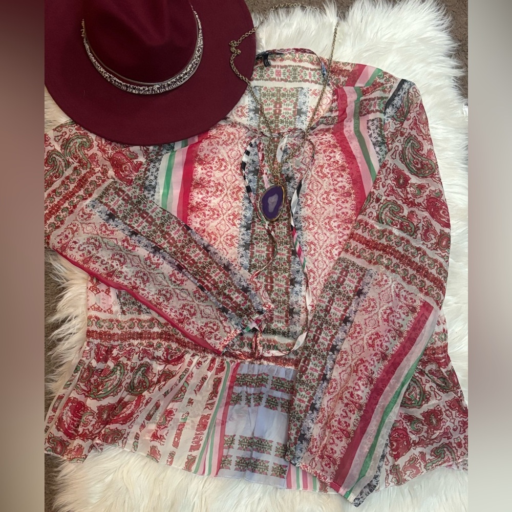 Buffalo David Bitton Red and Green Maxi Skirt